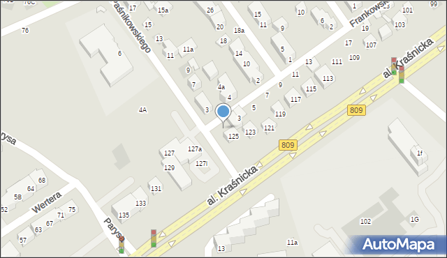 Lublin, Frankowskiego Leona, 1, mapa Lublina