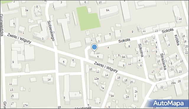 Lubliniec, Franciszka Żwirki i Stanisława Wigury, 5A, mapa Lubliniec
