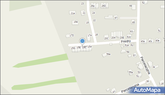 Lubliniec, Fredry Aleksandra, 15D, mapa Lubliniec