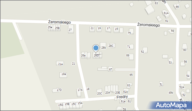 Lubliniec, Fredry Aleksandra, 26D, mapa Lubliniec