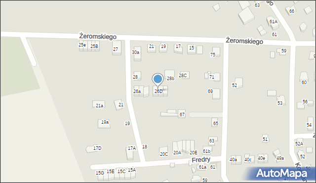 Lubliniec, Fredry Aleksandra, 26D, mapa Lubliniec