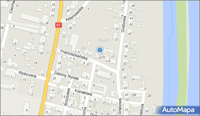 Maków Mazowiecki, Franciszkańska, 11, mapa Maków Mazowiecki