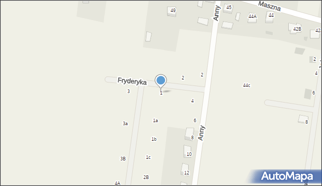 Maszna, Fryderyka, 1, mapa Maszna