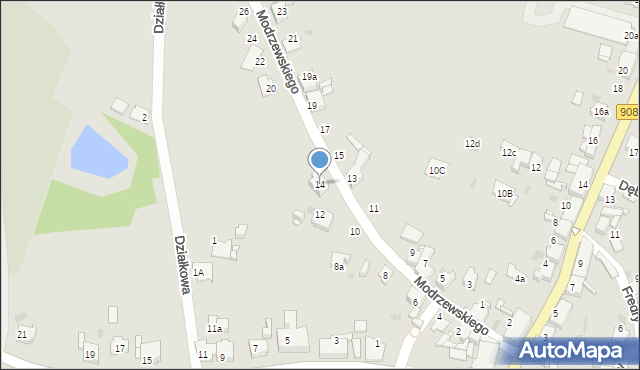 Miasteczko Śląskie, Frycza-Modrzewskiego Andrzeja, 14, mapa Miasteczko Śląskie