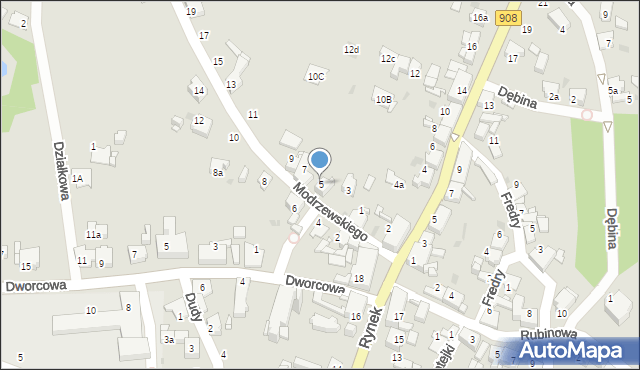 Miasteczko Śląskie, Frycza-Modrzewskiego Andrzeja, 5, mapa Miasteczko Śląskie