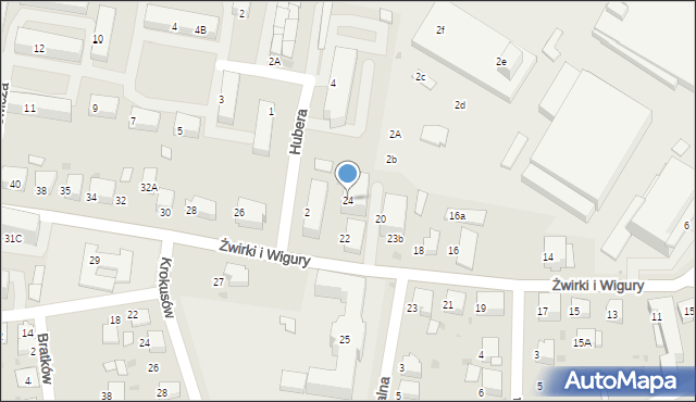 Mikołów, Franciszka Żwirki i Stanisława Wigury, 24, mapa Mikołów