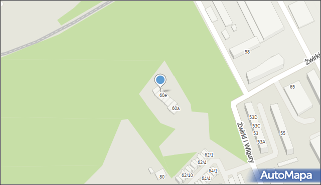 Mikołów, Franciszka Żwirki i Stanisława Wigury, 60f, mapa Mikołów