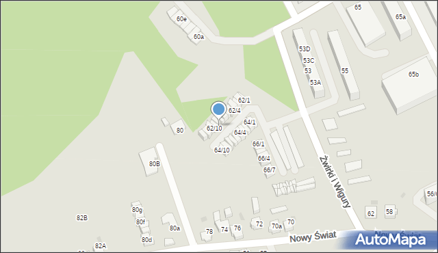 Mikołów, Franciszka Żwirki i Stanisława Wigury, 62/9, mapa Mikołów