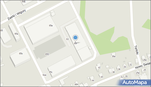 Mikołów, Franciszka Żwirki i Stanisława Wigury, 65f, mapa Mikołów