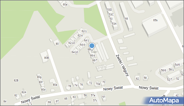 Mikołów, Franciszka Żwirki i Stanisława Wigury, 66/3, mapa Mikołów