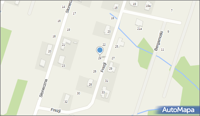 Młochów, Frezji, 24, mapa Młochów