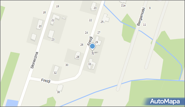 Młochów, Frezji, 31, mapa Młochów