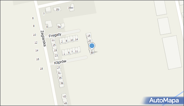 Mroków, Fregaty, 30, mapa Mroków