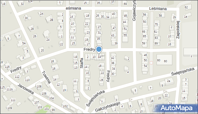 Mysłowice, Fredry Aleksandra, 14, mapa Mysłowice