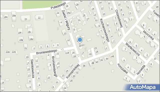 Namysłów, Franciszka Żwirki i Stanisława Wigury, 13, mapa Namysłów