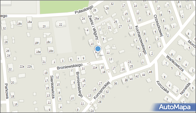 Namysłów, Franciszka Żwirki i Stanisława Wigury, 14, mapa Namysłów