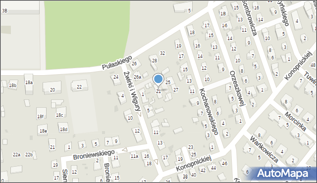 Namysłów, Franciszka Żwirki i Stanisława Wigury, 21, mapa Namysłów