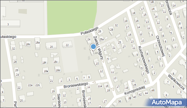 Namysłów, Franciszka Żwirki i Stanisława Wigury, 6, mapa Namysłów