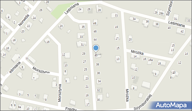 Namysłów, Fredry Aleksandra, 40, mapa Namysłów