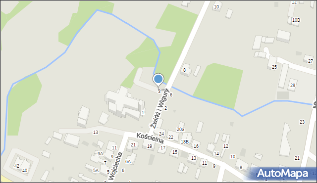 Nasielsk, Franciszka Żwirki i Stanisława Wigury, 3, mapa Nasielsk