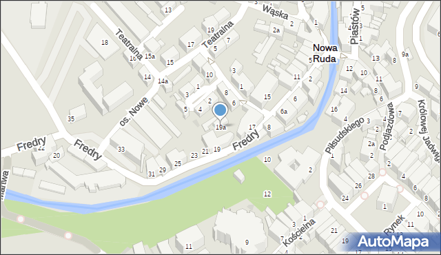 Nowa Ruda, Fredry Aleksandra, 19a, mapa Nowa Ruda