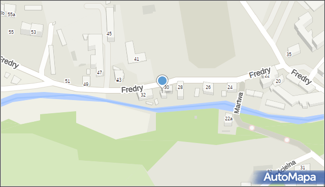 Nowa Ruda, Fredry Aleksandra, 30a, mapa Nowa Ruda