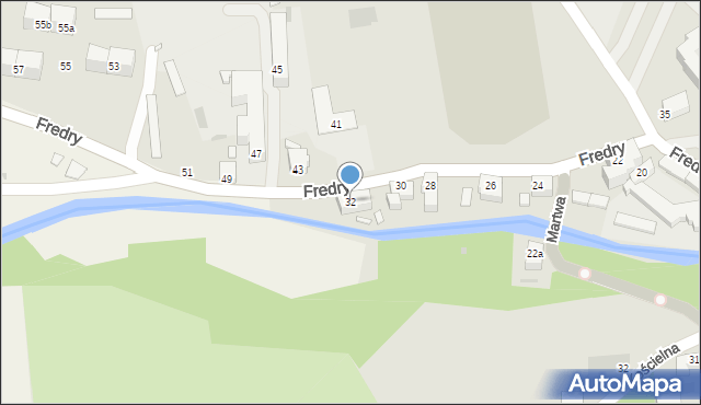 Nowa Ruda, Fredry Aleksandra, 32, mapa Nowa Ruda