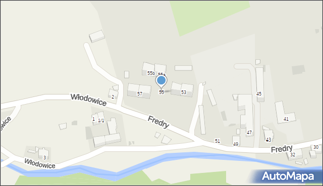 Nowa Ruda, Fredry Aleksandra, 55, mapa Nowa Ruda