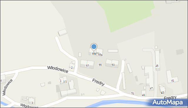 Nowa Ruda, Fredry Aleksandra, 55b, mapa Nowa Ruda