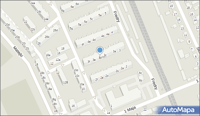 Nowa Sól, Fredry Aleksandra, 3d, mapa Nowa Sól
