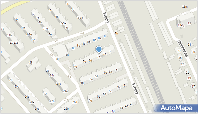Nowa Sól, Fredry Aleksandra, 7b, mapa Nowa Sól