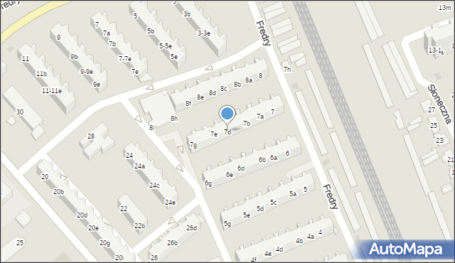 Nowa Sól, Fredry Aleksandra, 7d, mapa Nowa Sól