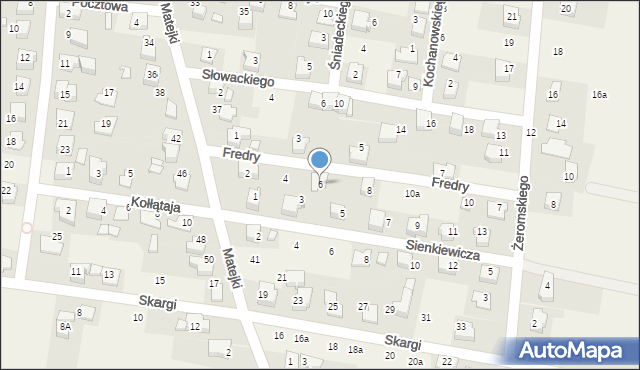 Nowa Wieś, Fredry Aleksandra, 6, mapa Nowa Wieś