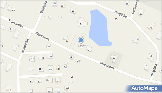 Nowa Wieś Malborska, Francuska, 25, mapa Nowa Wieś Malborska