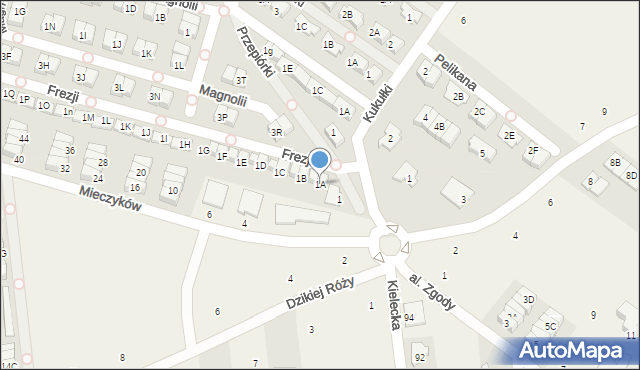 Nowa Wola, Frezji, 1A, mapa Nowa Wola