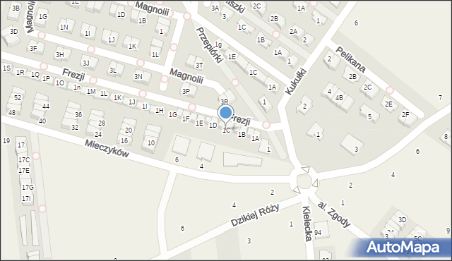 Nowa Wola, Frezji, 1C, mapa Nowa Wola