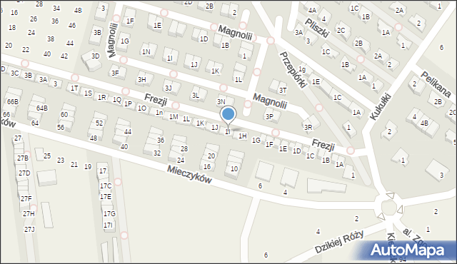 Nowa Wola, Frezji, 1I, mapa Nowa Wola