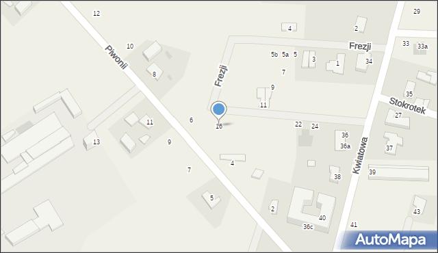 Nowe Bielice, Frezji, 16, mapa Nowe Bielice