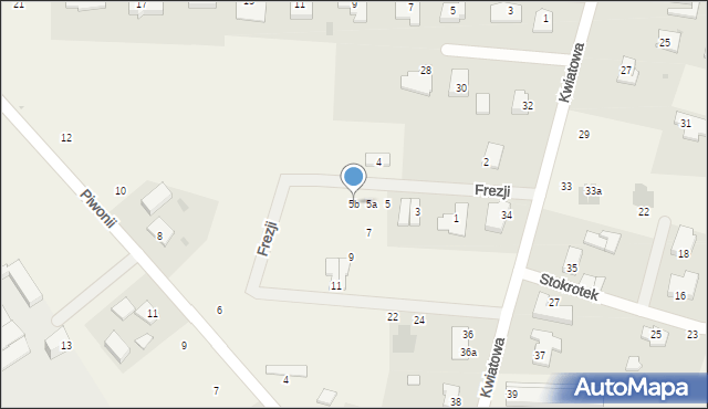 Nowe Bielice, Frezji, 5b, mapa Nowe Bielice