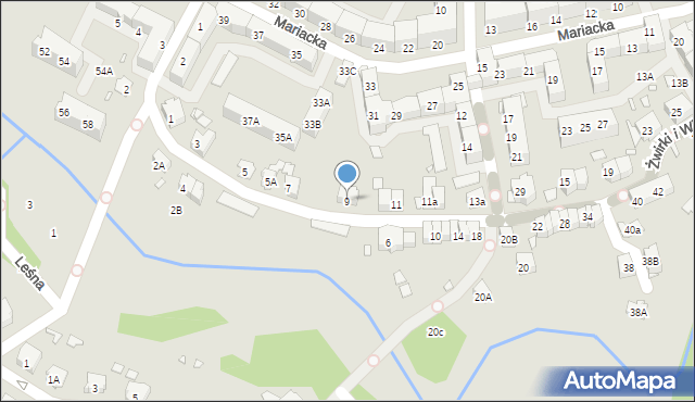 Nysa, Franciszka Żwirki i Stanisława Wigury, 9, mapa Nysy