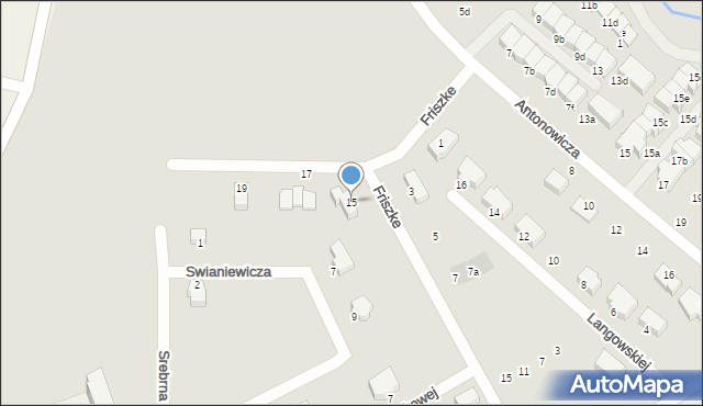 Olsztyn, Friszke Edmunda, ks., 15, mapa Olsztyna