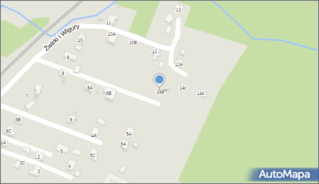 Orzesze, Franciszka Żwirki i Stanisława Wigury, 14a, mapa Orzesze
