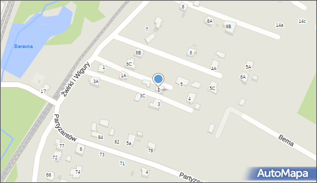 Orzesze, Franciszka Żwirki i Stanisława Wigury, 2A, mapa Orzesze