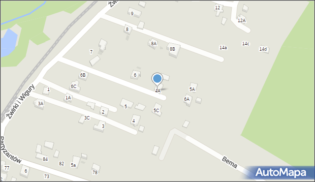 Orzesze, Franciszka Żwirki i Stanisława Wigury, 4A, mapa Orzesze