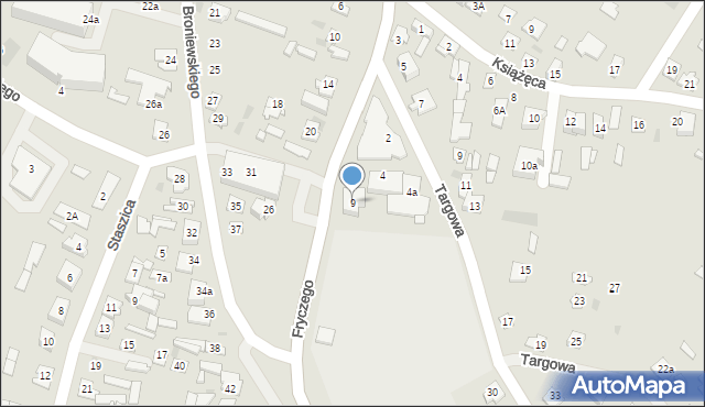 Ostrów Mazowiecka, Fryczego Karola, 9, mapa Ostrów Mazowiecka