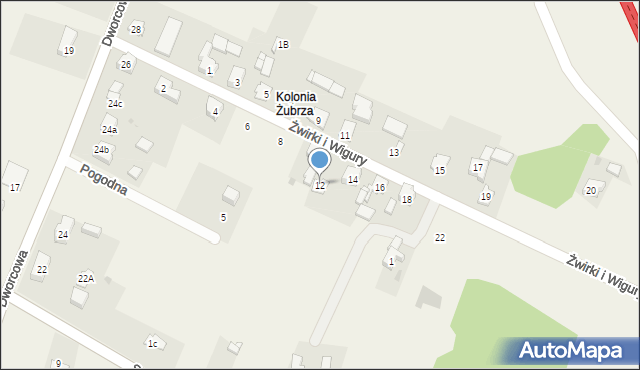 Ożarowice, Franciszka Żwirki i Stanisława Wigury, 12, mapa Ożarowice