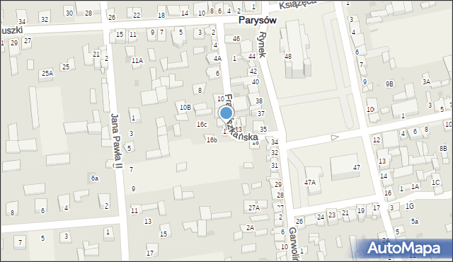 Parysów, Franciszkańska, 16, mapa Parysów