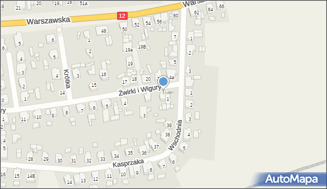 Piaski, Franciszka Żwirki i Stanisława Wigury, 2, mapa Piaski