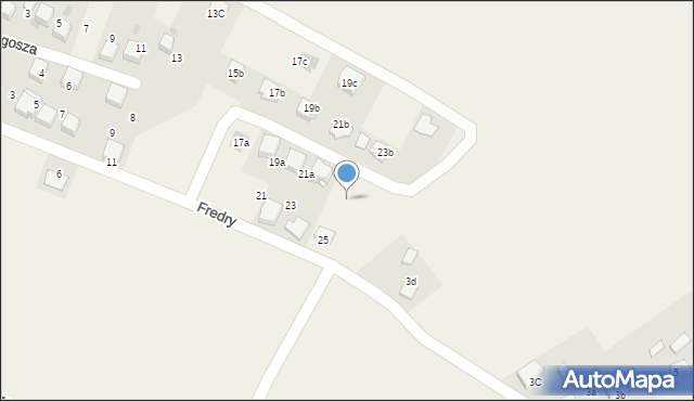 Płaza, Fredry Aleksandra, 25a, mapa Płaza