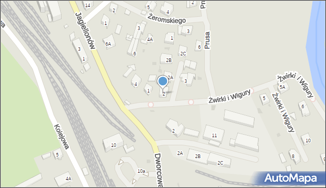 Płoty, Franciszka Żwirki i Stanisława Wigury, 2, mapa Płoty